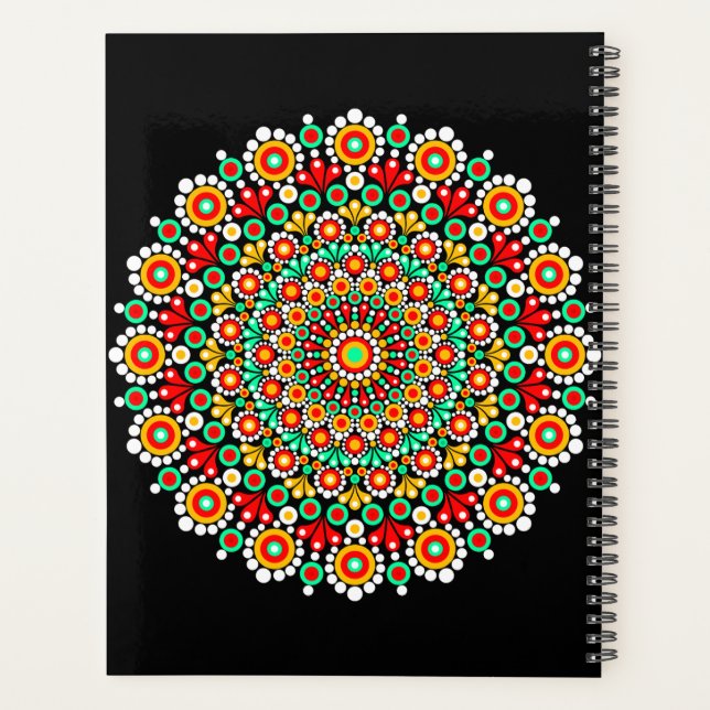 Colorido planejador de padrão de mandala Boho Dot  (Verso)