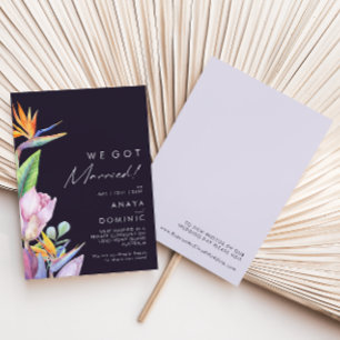 Colorido Tropical Anúncio de Casamento Roxo Elop