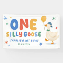 Colorido Um Ganso Bobo Aniversário de 1 ano das Cr