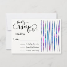 Coloridos Pingentes de Aquarela, RSVP de Casamento