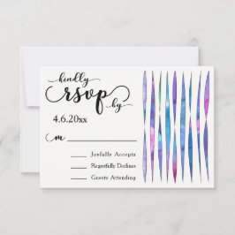 Coloridos Pingentes de Aquarela, RSVP de Casamento