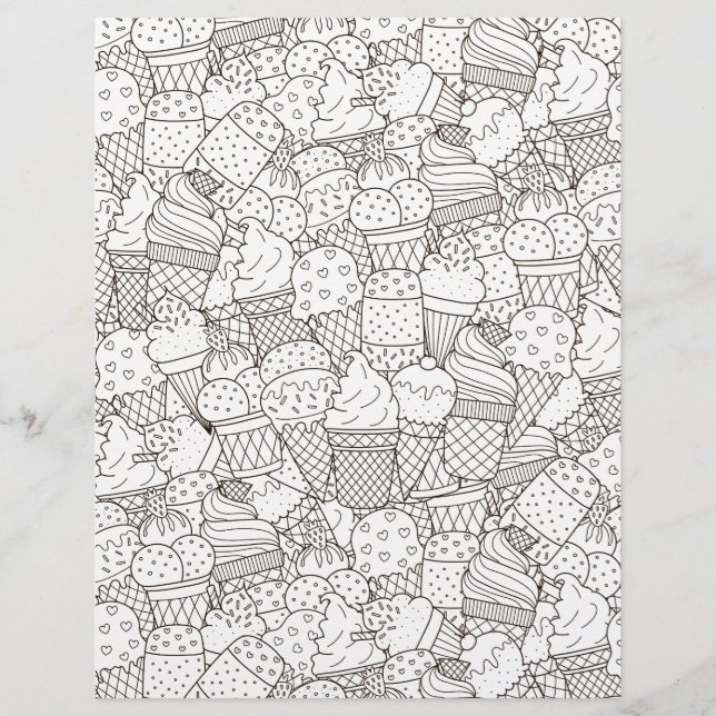 Coloring Page Desserts Galore Scrapbook Paper (Frente)