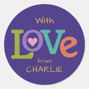 Colorir adesivos personalizados do Amor