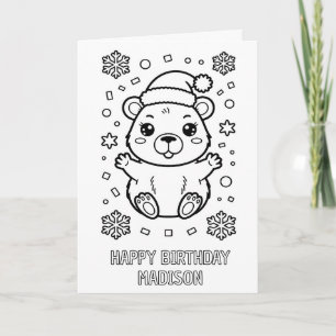 colorir cartão de aniversário dobrado DIY capivara