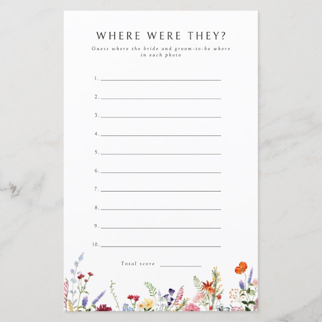 Colorir Flor Selvagem Onde Eles Jogavam (Frente)