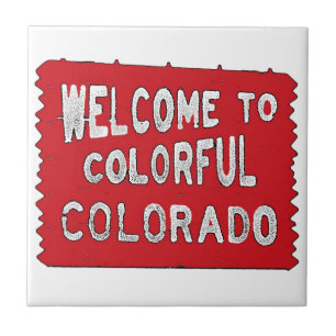 Colorir sinal vermelho de boas-vindas do Colorado