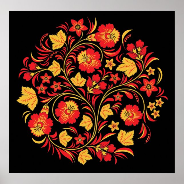 Colossal Impressão russo Art Khokhloma (Frente)