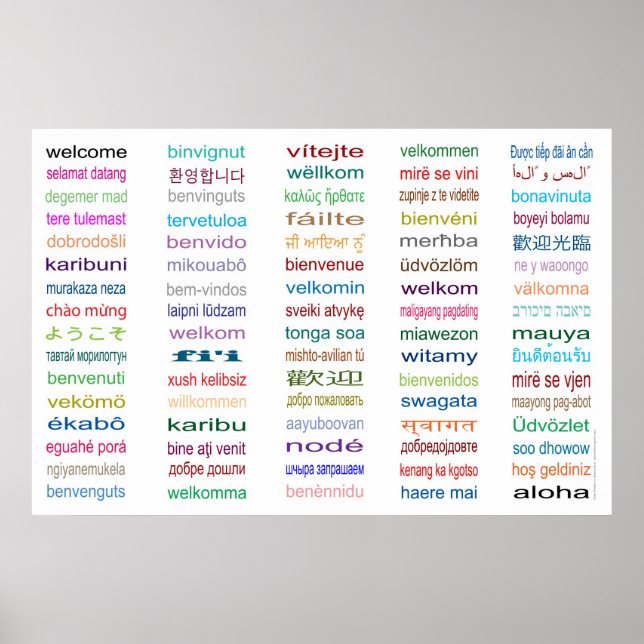 Colossal Welcome in 80 Languages Poster - 5 sizes! (Frente)