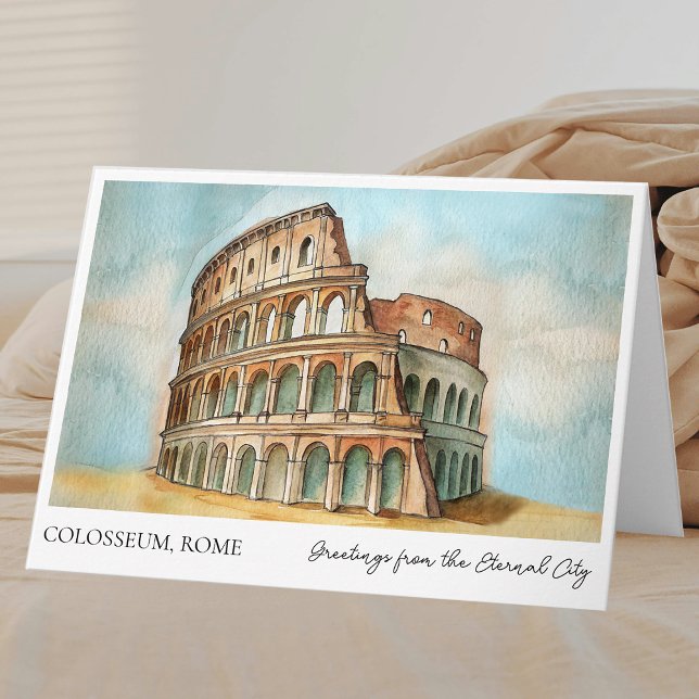 Colosseum Roma Itália Cartão de Saudação Turismo (Colosseum Rome Italy  retriment Greeting Card)