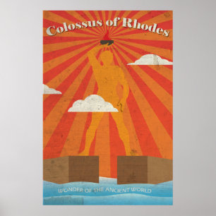 Colosso do Rodes o poster antigo da maravilha