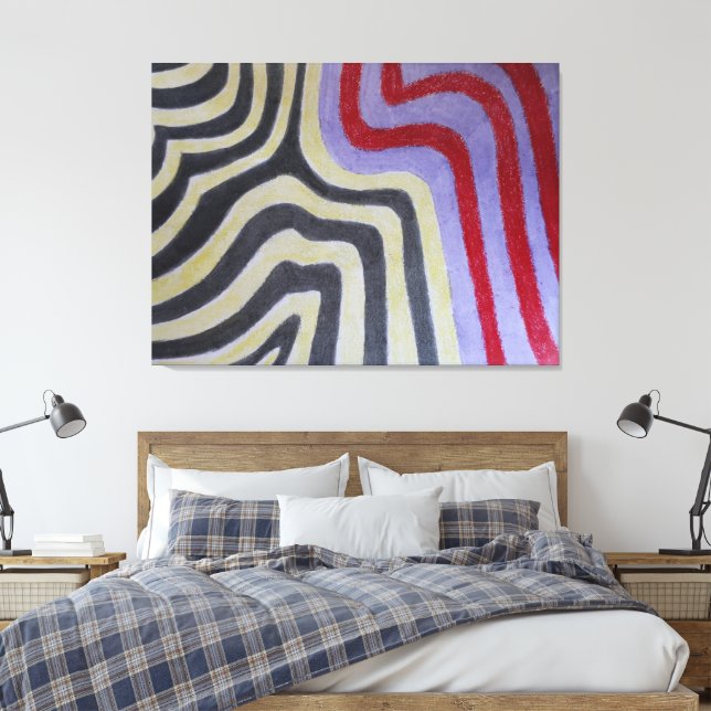 Coloured Waves Stretched Canvas Print (Insitu(Quarto))