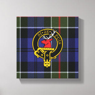 Colquhoun Scottish Crest e Tartan Canvas