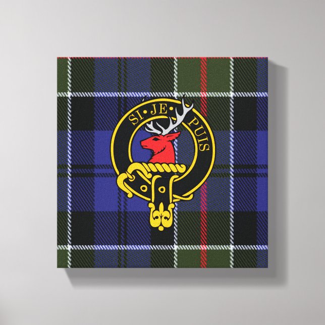 Colquhoun Scottish Crest e Tartan Canvas (Frente)