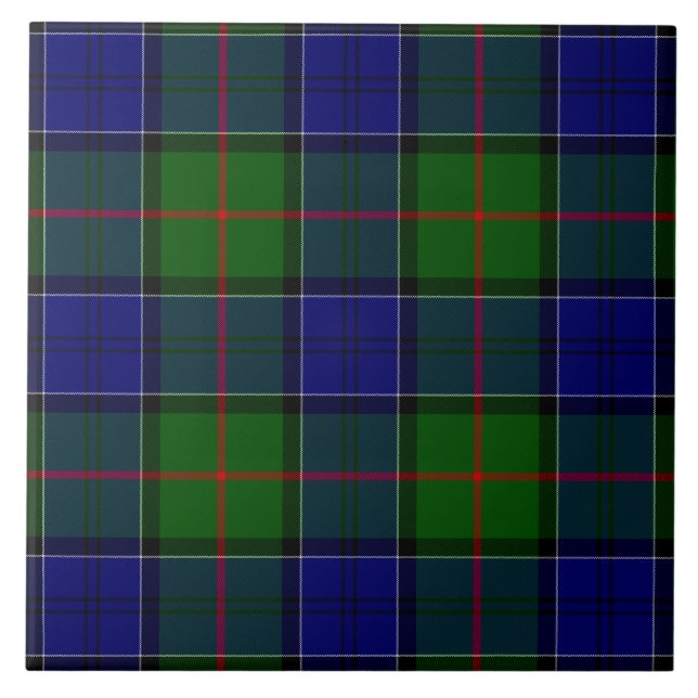 Colquhoun tartan xadrez verde azul (Frente)