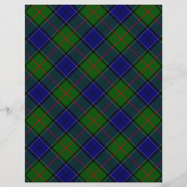 Colquhoun tartan xadrez verde azul (Frente)
