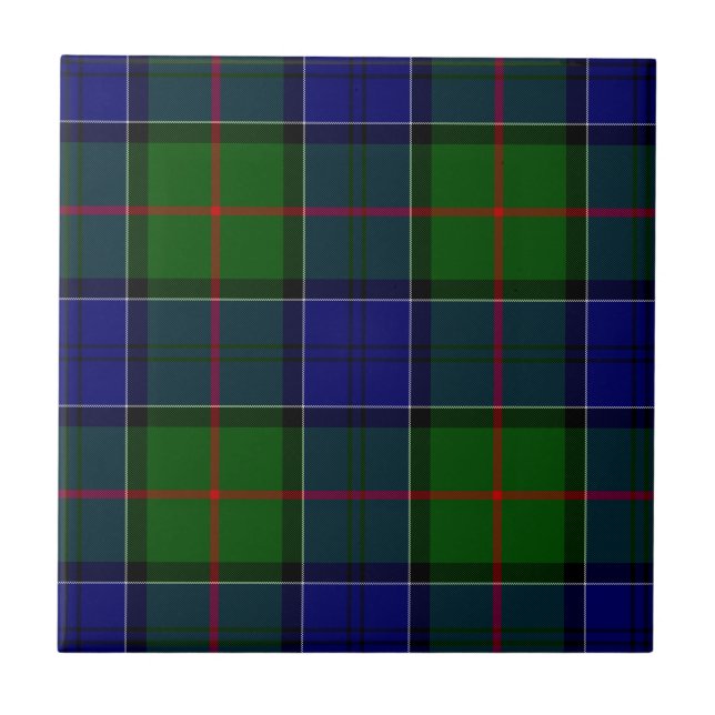 Colquhoun tartan xadrez verde azul (Frente)