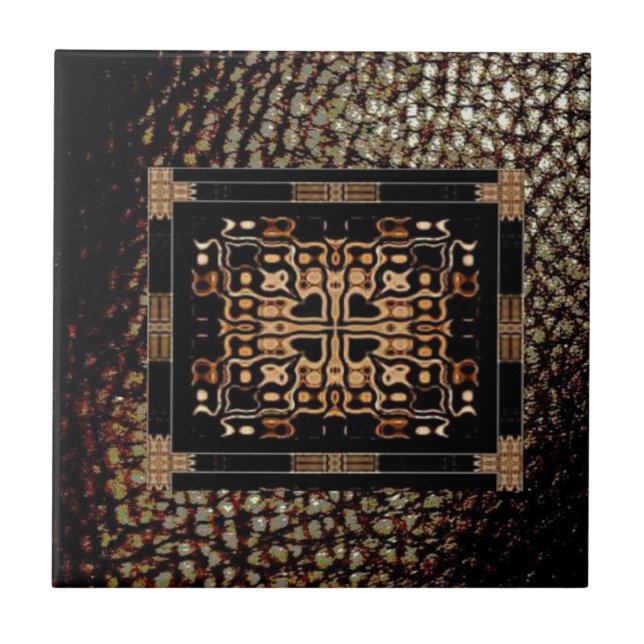 Columbian Cross Pattern Azulejo/Expresso Faux Leat (Frente)