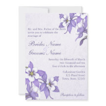 Columbine Buquê 2 Convites de Casamento