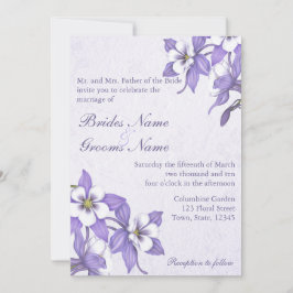 Columbine Buquê 2 Convites de Casamento