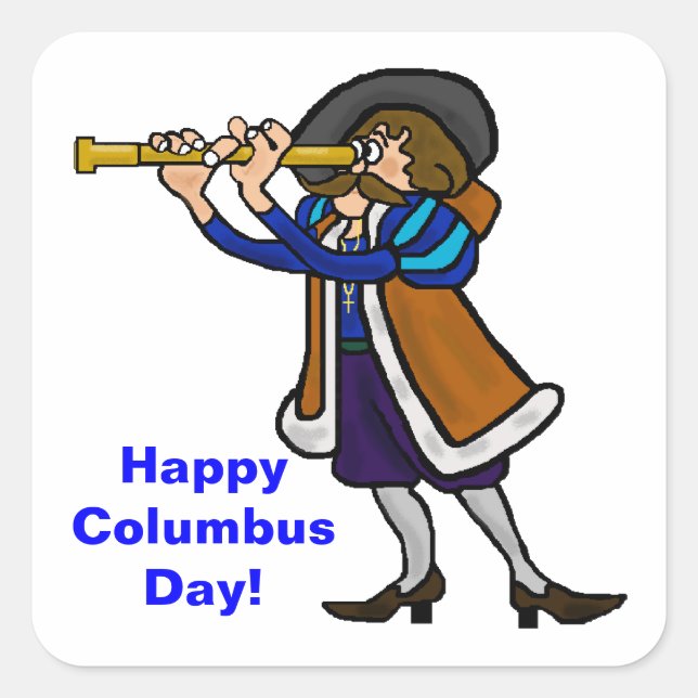 Columbus Day Stickers or Nomes de etiqueta (Frente)