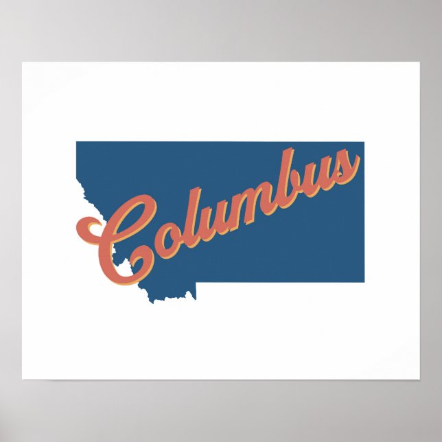 Columbus, impressão do estado de Montana (Frente)