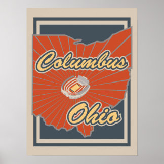 Columbus, Ohio Art Impressão - Poster de viagens -