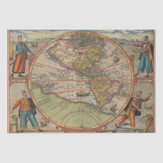 Columbus Vespucci Magellan Pizzaro — Papel Tecido (Frente )