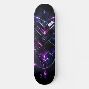 Coluna de Cubo de Neon Futurista Skateboard - 3D R