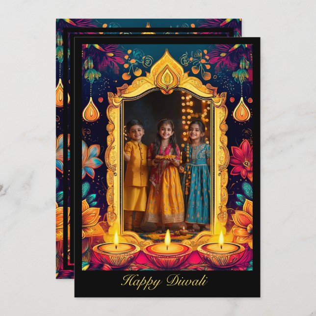 Com a foto Diwali Night Glow (Frente/Verso)