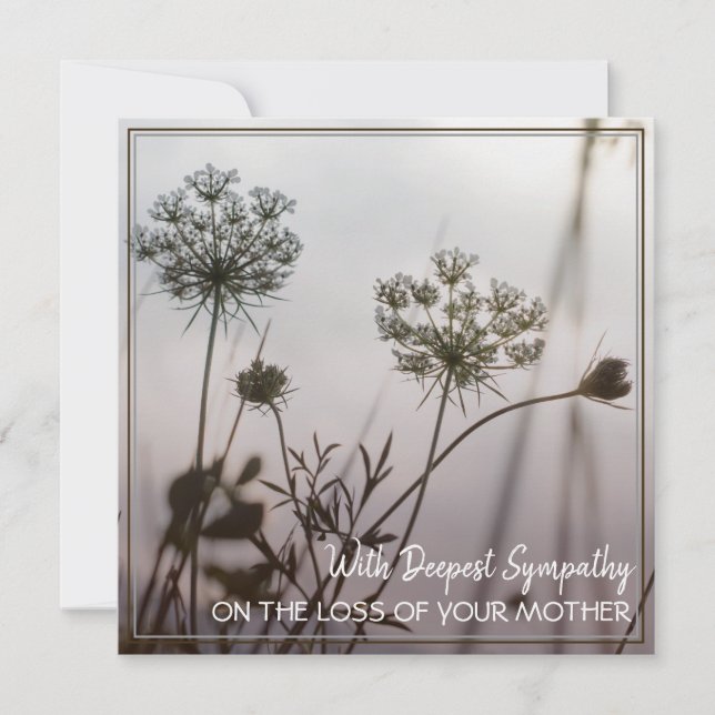 Com A Mais Profunda Simpatia Pela Perda Da Sua Mãe (Frente)