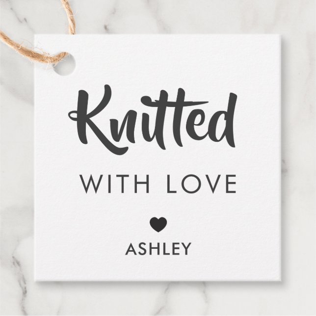 Com amor, etiqueta de presente feita à mão, Kraft (Frente)