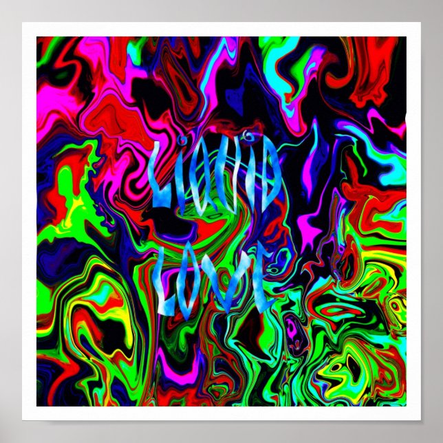 Com amor líquido ~ Impressão com bordas brancas. (Frente)