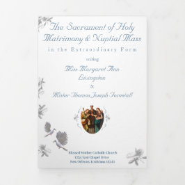 Com Borda Tripla Programa de Casamento Trifold Unidade Nupcial