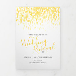 Com Borda Tripla Programa de cinzas amarelas da cerimônia de renova