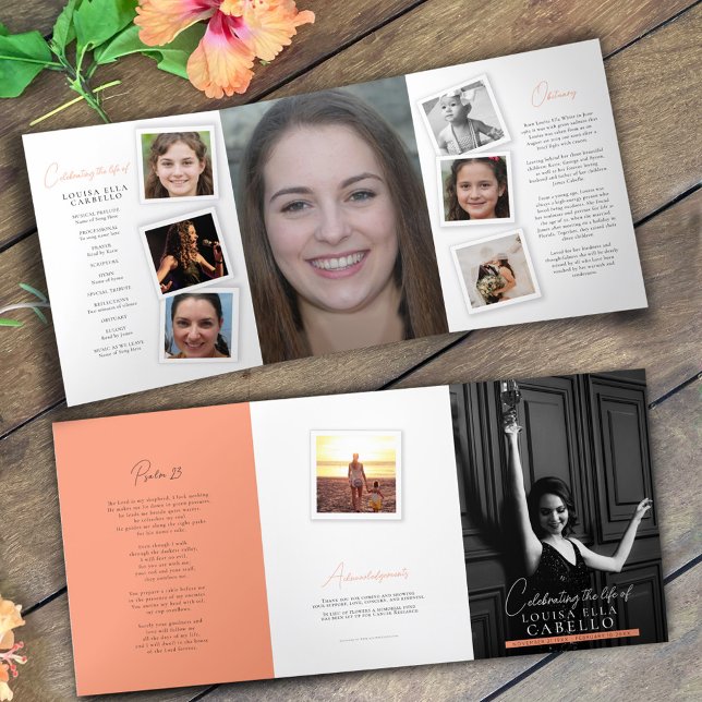 Com Borda Tripla Programa memorial funerário fotografa pêssego (Criador carregado)