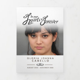 Com Borda Tripla Serviço do programa funerário em nossos corações p