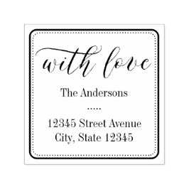 Com Carimbo de Borracha Personalizado Quadrado