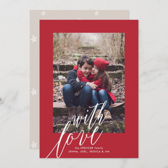 Com Cartão com fotos de Natal de Amor (Frente/Verso)