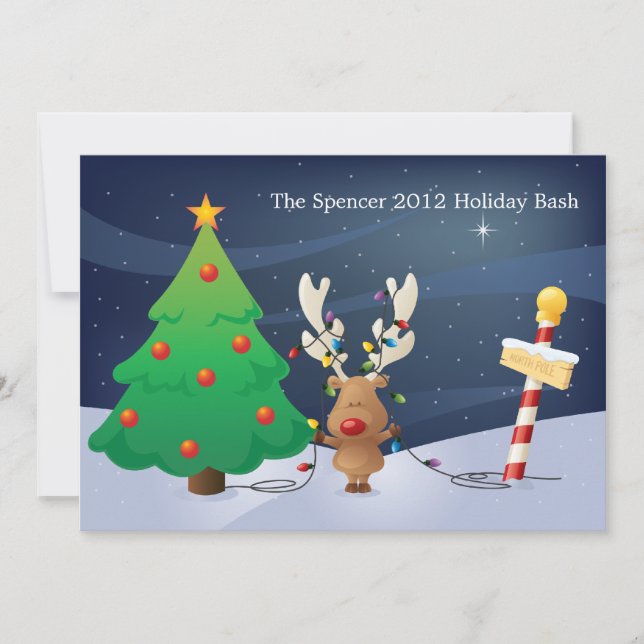 com Convite de Natal para Férias de Árvore (Frente)