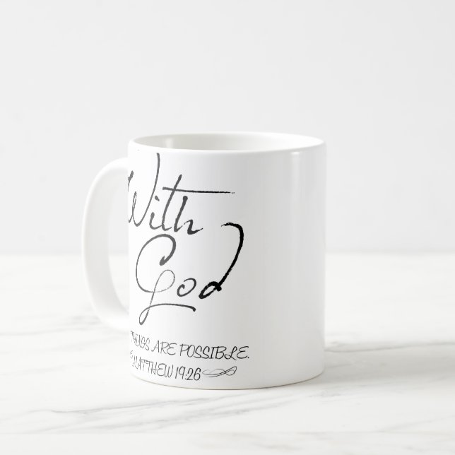 Com deus todas as coisas são caneca de café (Frente Esquerda)