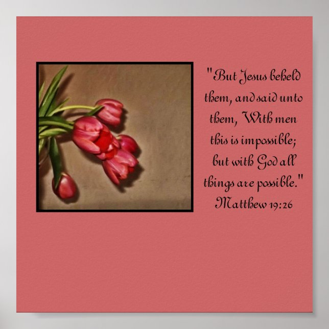 "Com Deus todas as coisas são possíveis" impressão (Frente)