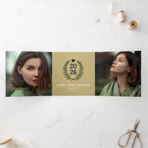 Com Dobra Tripla Anúncio Tri-Fold Multi Foto Crest 2026