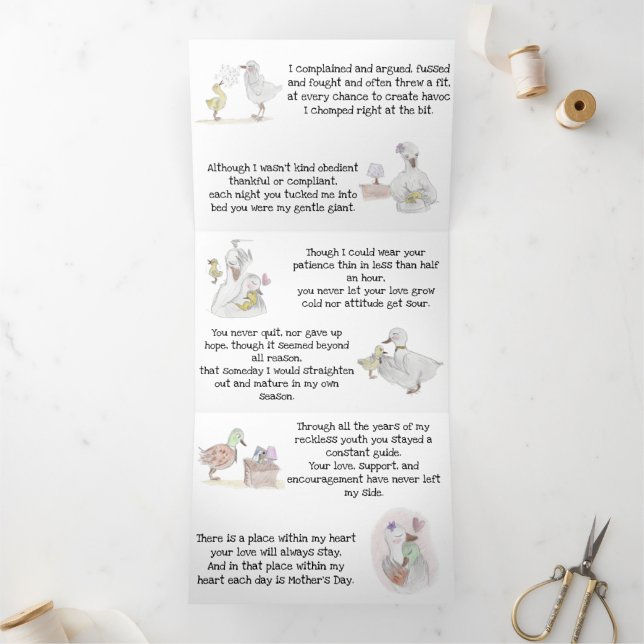 Com Dobra Tripla Cartão de Dia da Mãe (de filho) (Dentro)