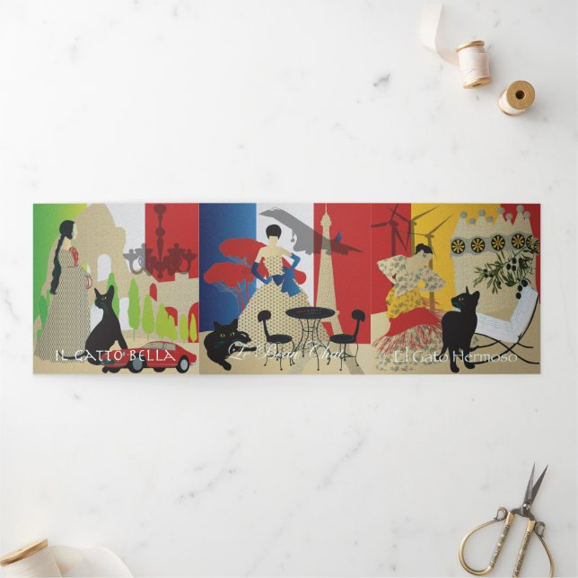 Com Dobra Tripla Cartão triplo Bella Cat 7-9 (Fora)