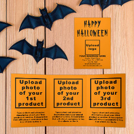 Com Dobra Tripla Cartão Triplo Cor Laranja do Halloween Comercial