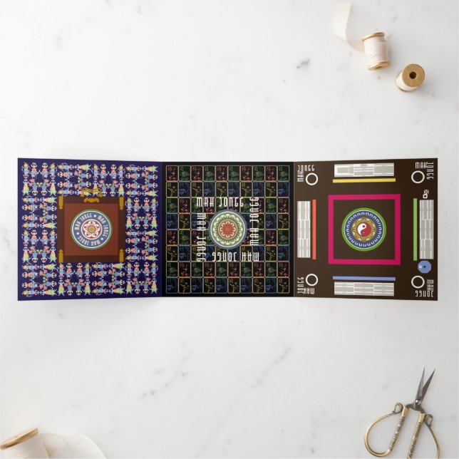 Com Dobra Tripla Cartão triplo Mah Jongg Squares (Dentro)