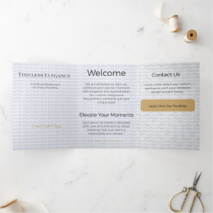 Com Dobra Tripla Cartão Triptico Design Minimalista Elegante Neutro