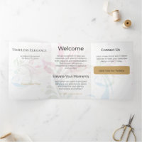 Cartão Triptico Design Minimalista Elegante Neutro