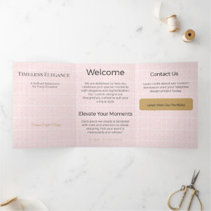 Com Dobra Tripla Cartão Triptico Design Minimalista Elegante Neutro
