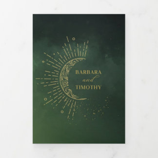 Com Dobra Tripla Convite de Casamento Barbara + Tim Trifold R13